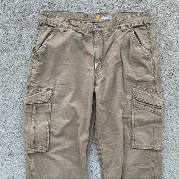 Carhartt Pants Adult 38x34 (Actual 36x32) Tan Force Cargo Ripstop Workwear Men - Picture 2 of 14